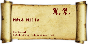 Máté Nilla névjegykártya